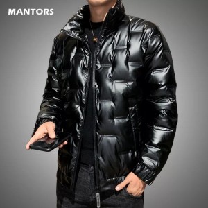 Mens 80% Down Jacket Shining Coat 2021 Winter Warm Puffer Jacket Fashion Casual Bomber Coat